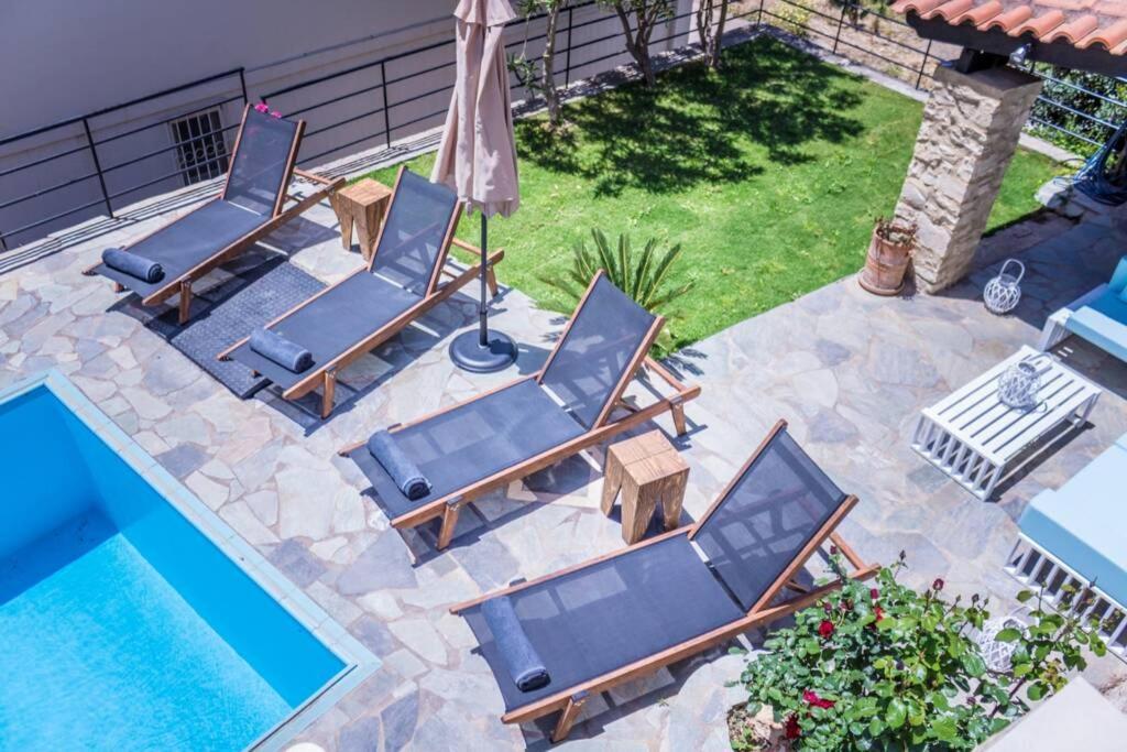 Villa Ventus, 40Sqm Private Pool & Hot Tub! Roussospition Bagian luar foto